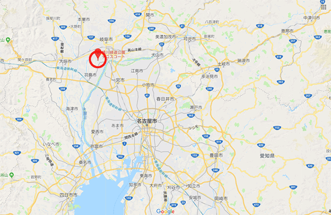 岐阜・境川緑道公園テニスコートの地図